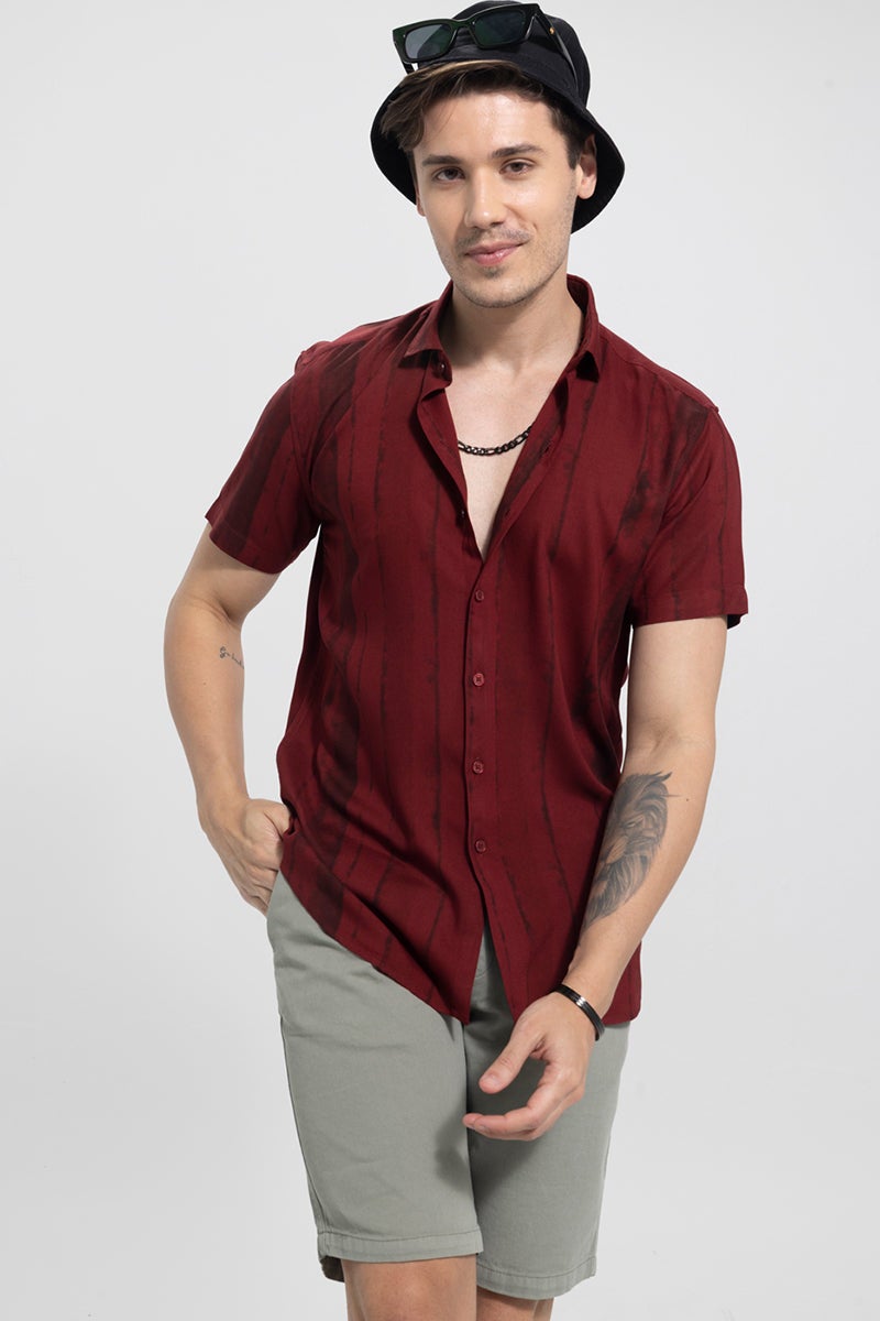 SNITCH Brush Stroke Red Shirt - Image 4